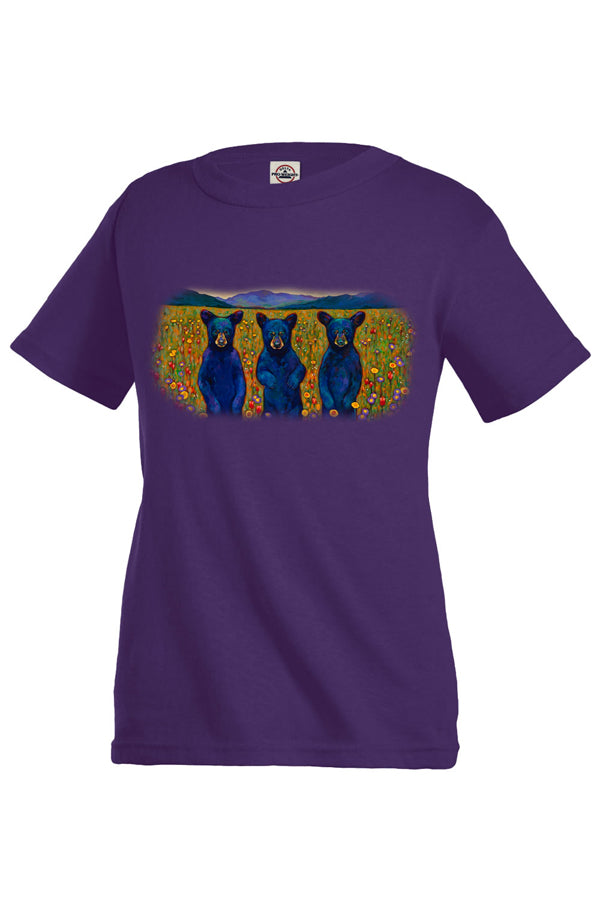 Bears Of A Feather T-Shirt - purple t-shirt with bear art by Canadian nature artist Kari Lehr