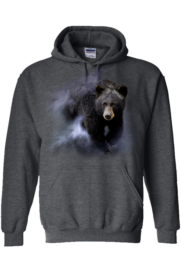 Adult Black Bear in the Mist Hooded Sweatshirt