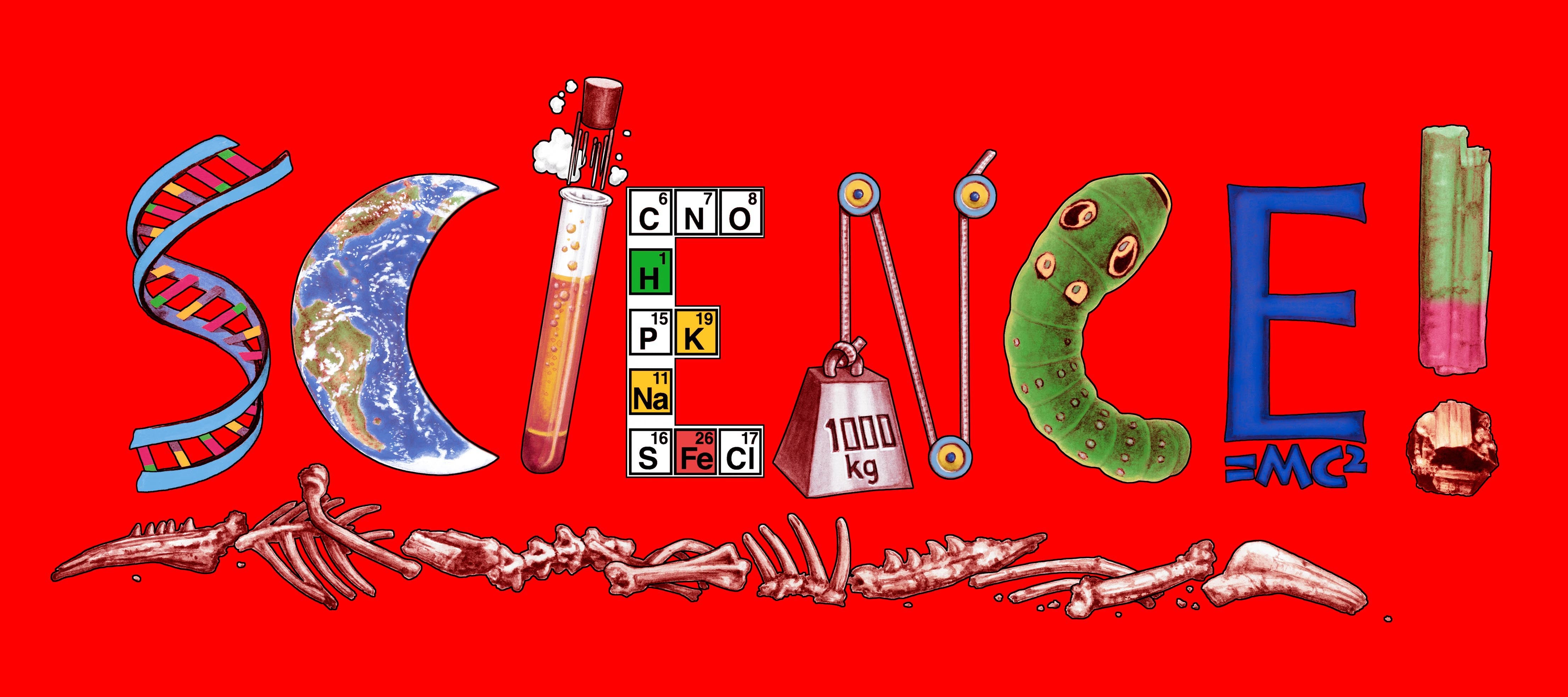 Elemental Science - painting of the word science with elements related to science