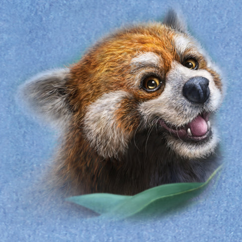 Red Panda Totem by Patrick LaMontagne - painting of a cute red panda smiling