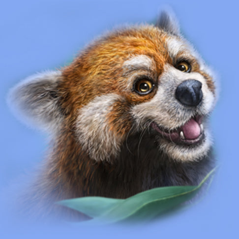 Red Panda Totem by Patrick LaMontagne - painting of a cute red panda smiling