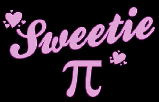 Sweetie Pi - painting of the word sweetie and the pi symbol