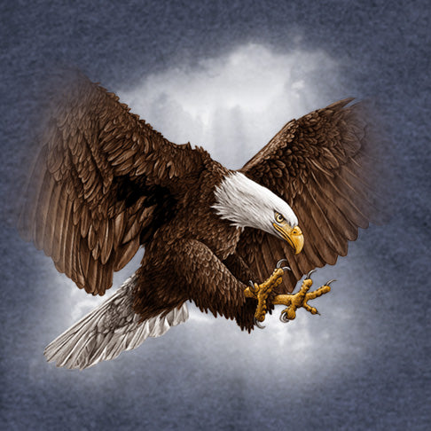 Diving Eagle  by Eric Blais - painting of eagle diving in flight