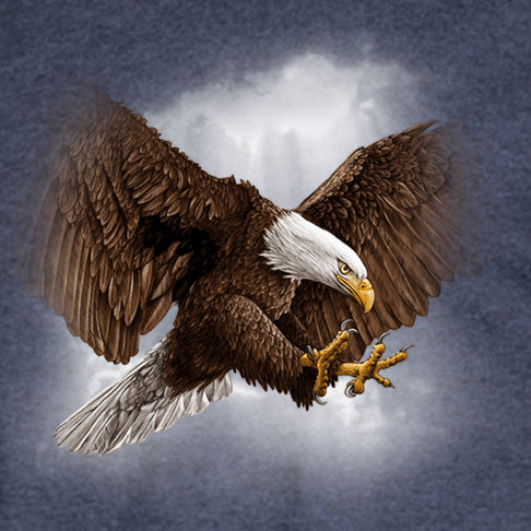 Diving Eagle by Eric Blais - painting of eagle diving in flight