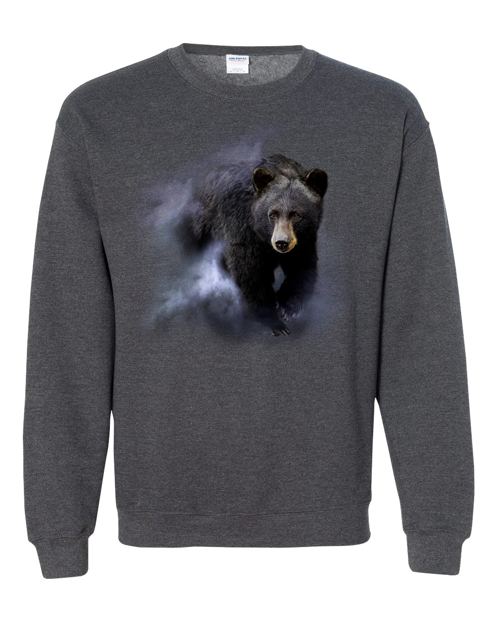 Adult Black Bear in the Mist Crew Neck Sweatshirt