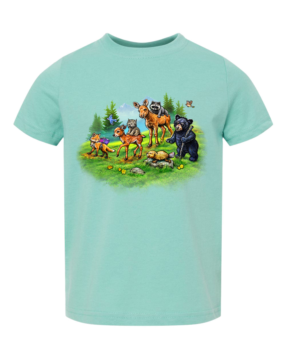 Children's Critter Hike T-Shirt (young animals hiking)