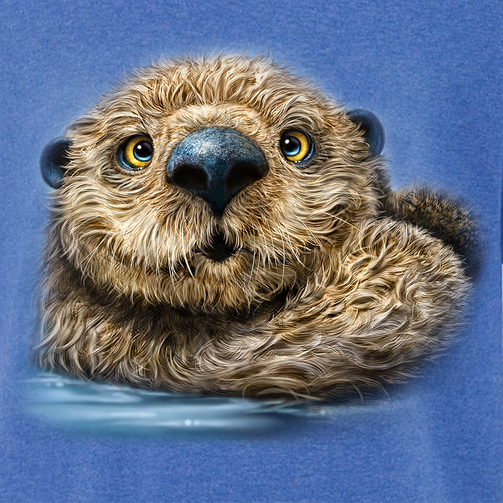 Otter Totem by Patrick LaMontagne - painting of cute otter floating in the water