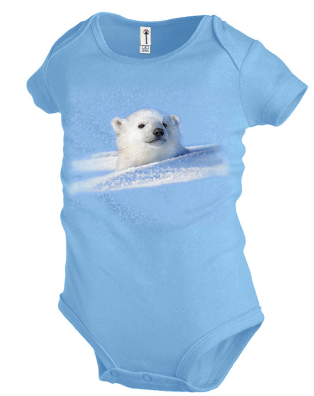 First Outing T-Shirt - sky blue or pink t-shirt with polar bear art