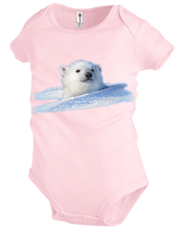 First Outing T-Shirt - sky blue or pink t-shirt with polar bear art