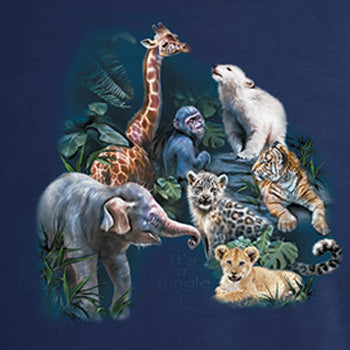 Jungle Love - painting of exotic baby animals