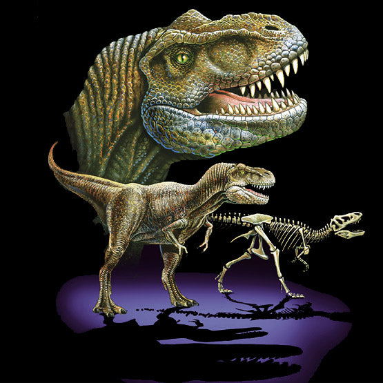 Rex Trio - painting of three images of a T-Rex dinosaur