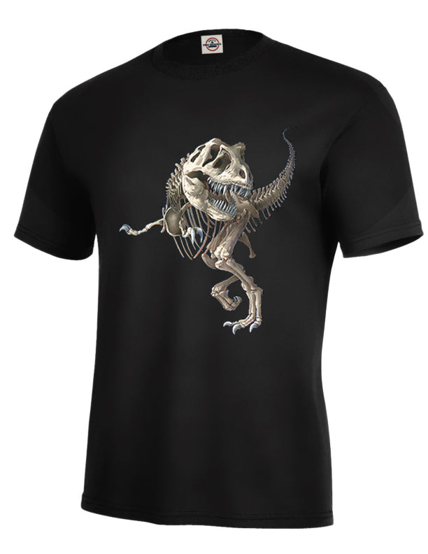 T-Bone T-Shirt - black or navy t-shirt with dinosaur art